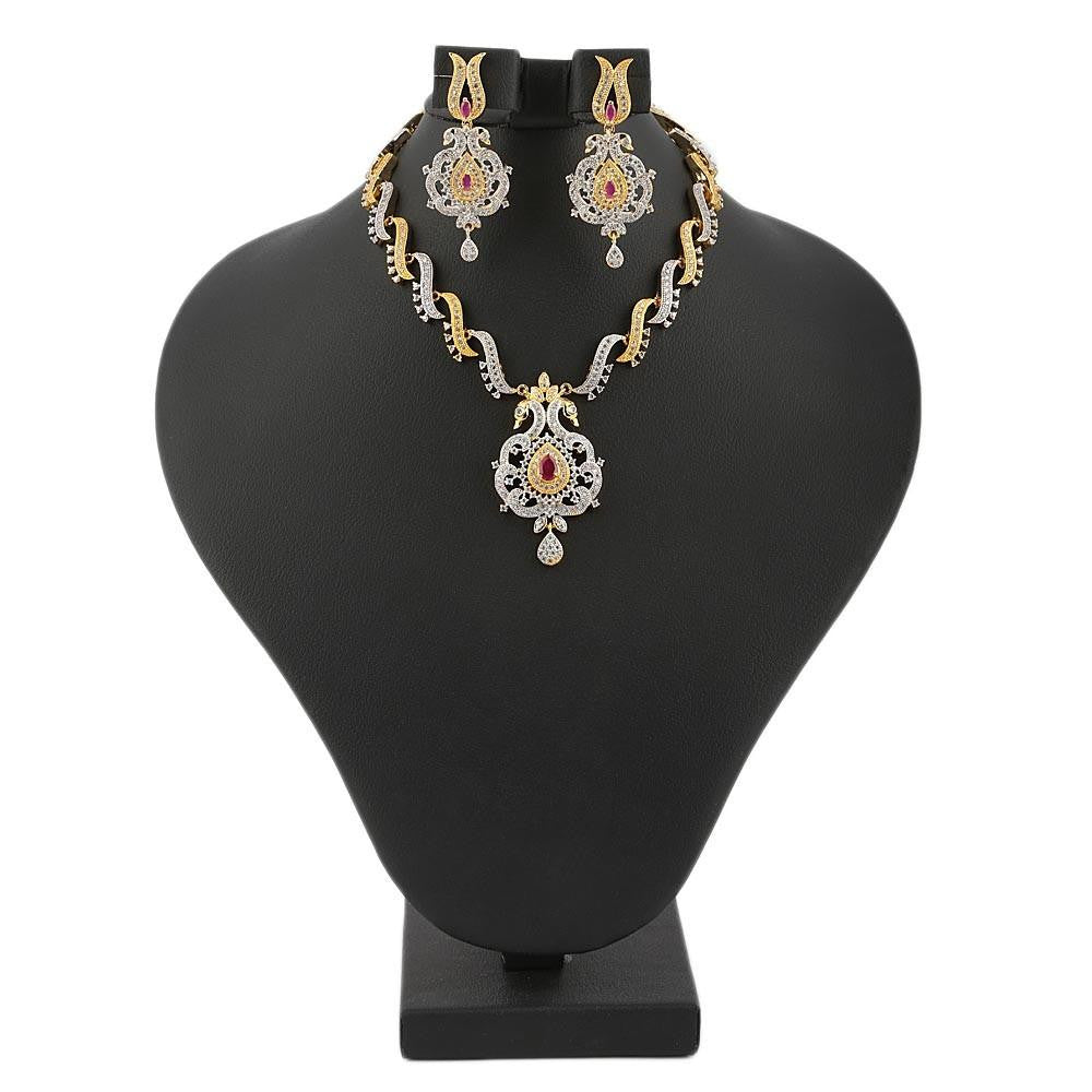 American Diamond Women's Kanthi Set - Gold & Silver - test-store-for-chase-value