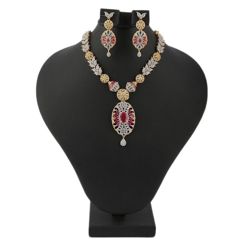 American Diamond Women's Kanthi Set - Gold & Silver - test-store-for-chase-value