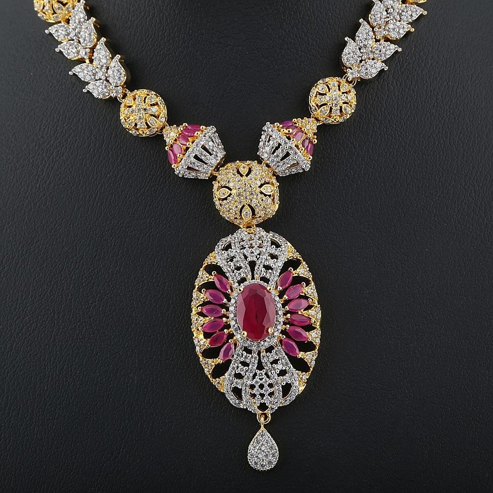 American Diamond Women's Kanthi Set - Gold & Silver - test-store-for-chase-value