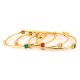 Women's Fancy Bangles Set 4 Pcs - Golden - test-store-for-chase-value