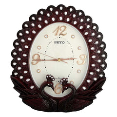 Analog Fancy Wall Clock 211 - Maroon & White - test-store-for-chase-value