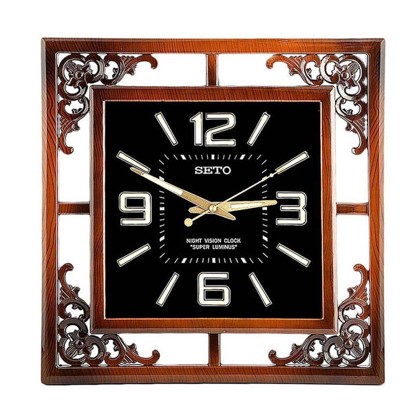 Analog Fancy Wall Clock 136 - Brown & Black - test-store-for-chase-value