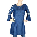 Women's Embroidered Kurti - Blue - test-store-for-chase-value