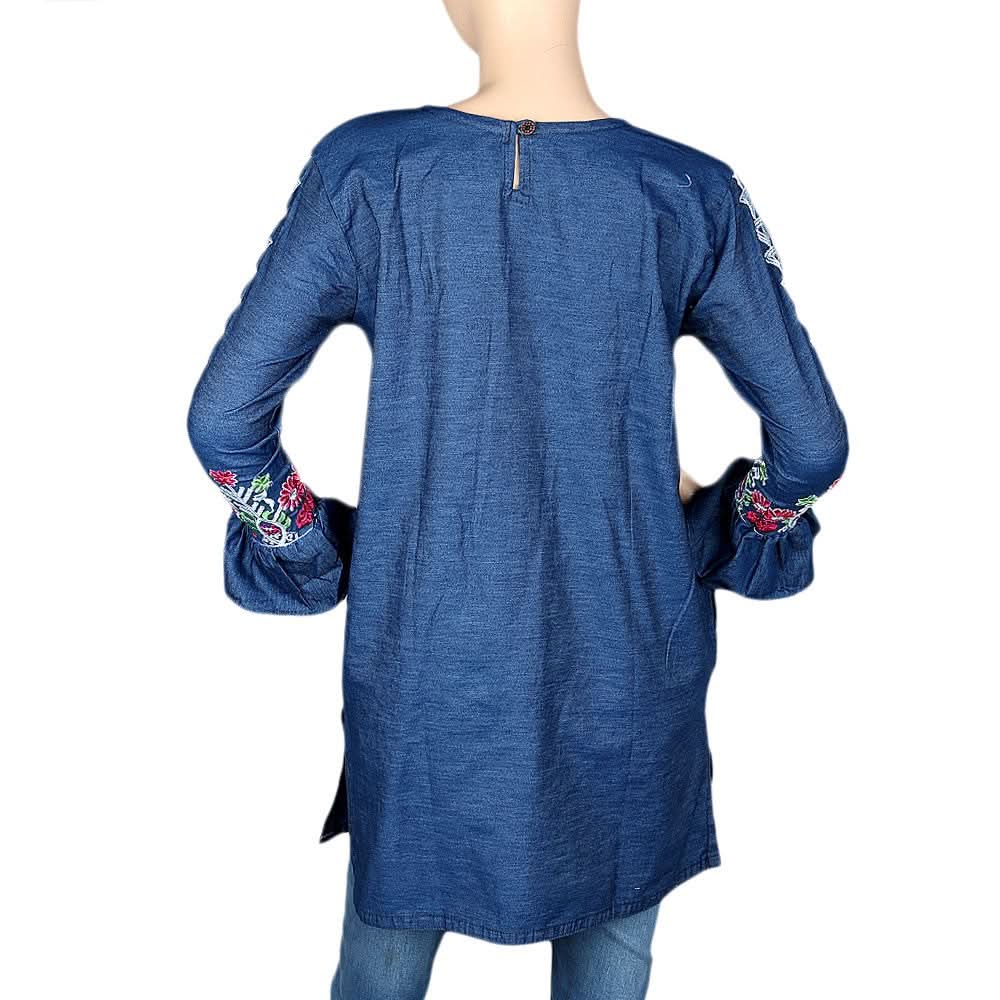 Women's Embroidered Kurti - Blue - test-store-for-chase-value