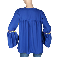 Women's Embroidered Western Top - Blue - test-store-for-chase-value