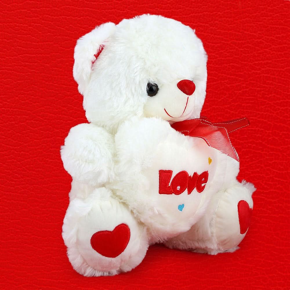 Stuffed Love Teddy Bear Gift - White & Red - test-store-for-chase-value