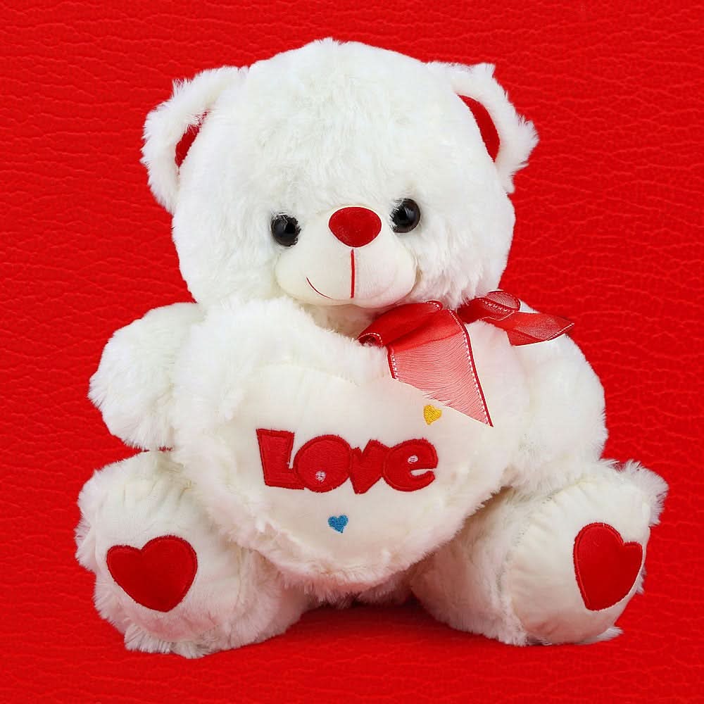Stuffed Love Teddy Bear Gift - White & Red - test-store-for-chase-value