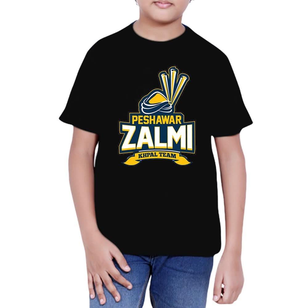 Peshawar Zalmi T-Shirt For Boys - Black - test-store-for-chase-value