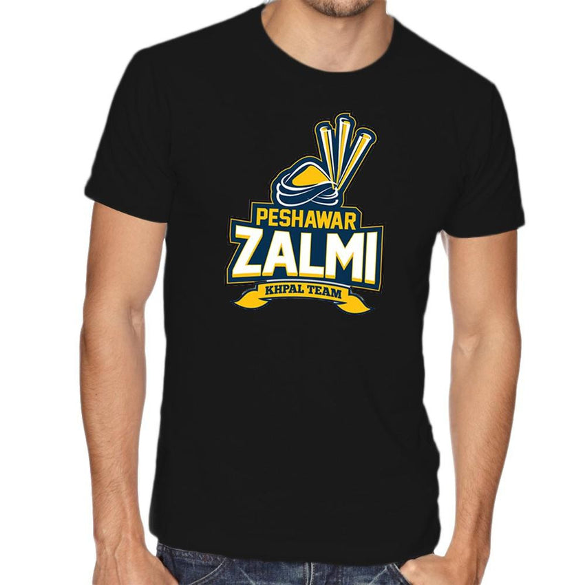 Peshawar Zalmi T-Shirt For Men - Black - test-store-for-chase-value