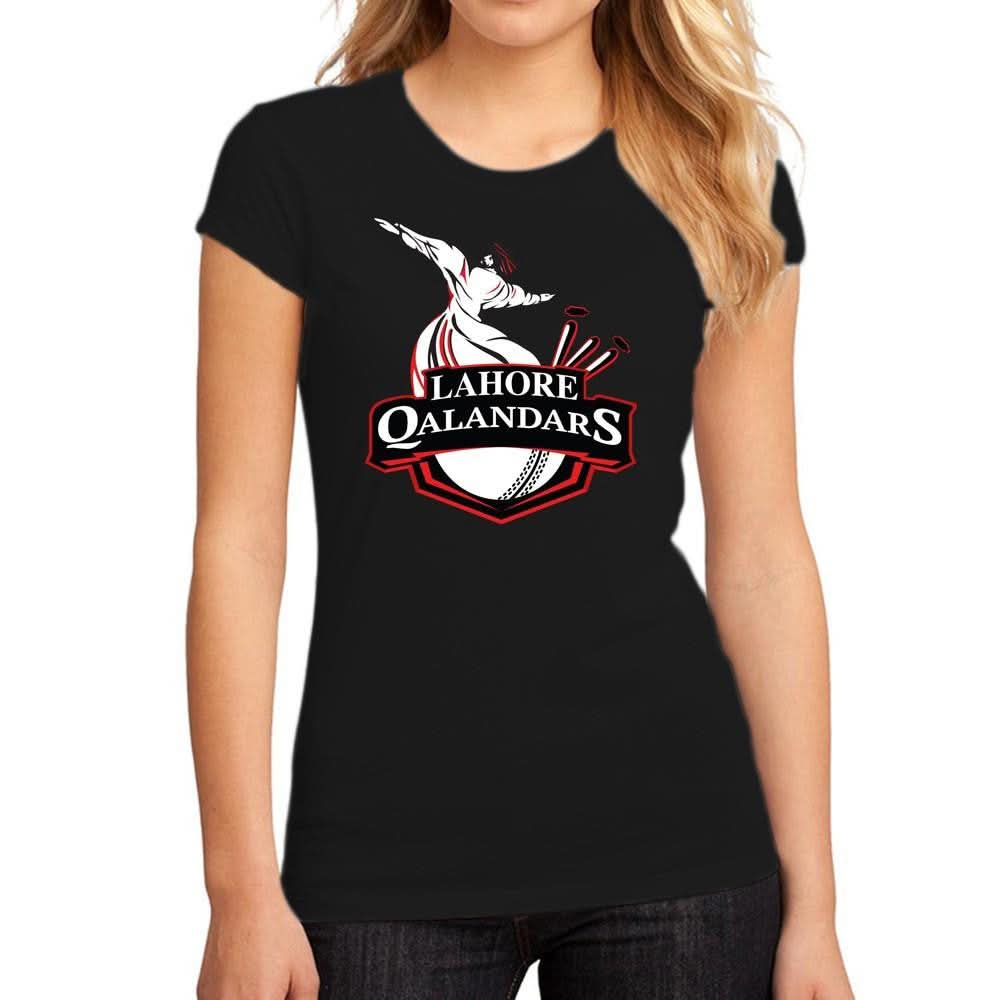 Lahore Qalandars T-Shirt For Women - Black - test-store-for-chase-value