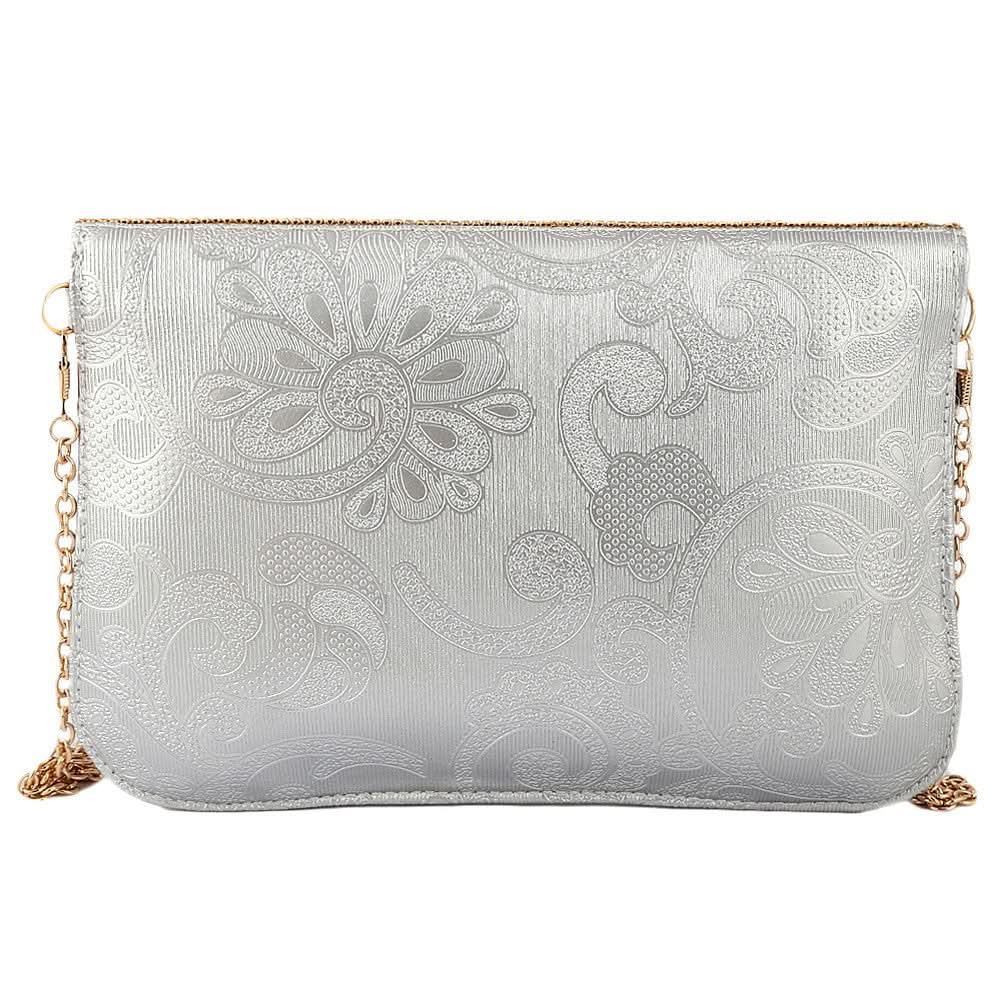 Women's Fancy Clutch 6560 - Silver - test-store-for-chase-value