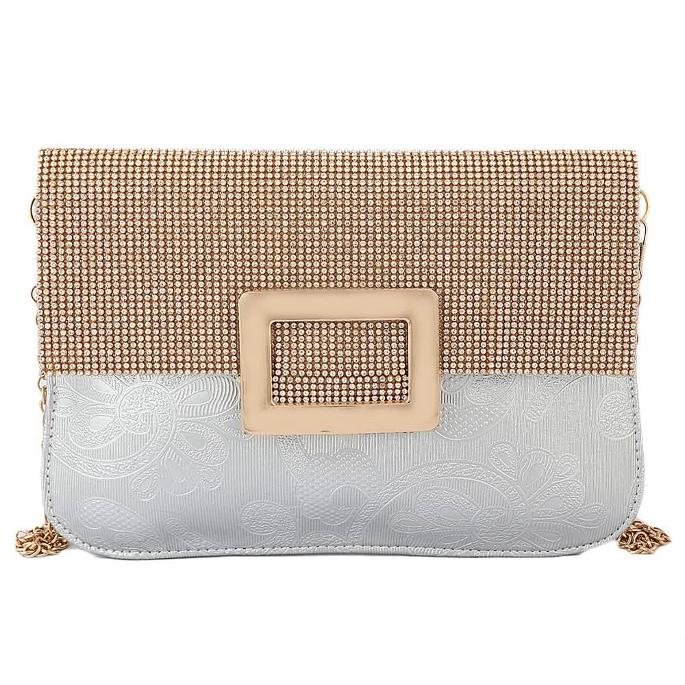 Women's Fancy Clutch 6560 - Silver - test-store-for-chase-value