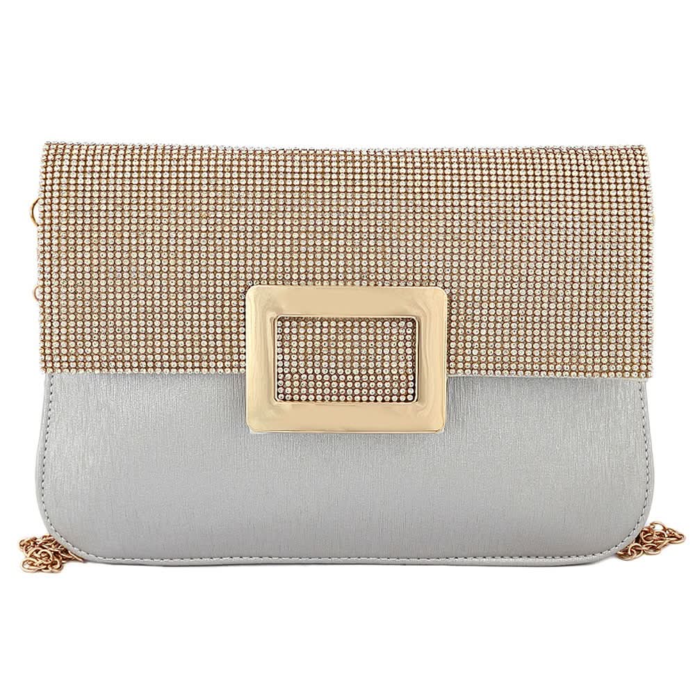 Women's Fancy Clutch 6560 - Silver - test-store-for-chase-value