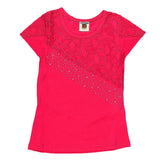 Girls Embroidered Half Sleeve T-Shirt - Pink - test-store-for-chase-value