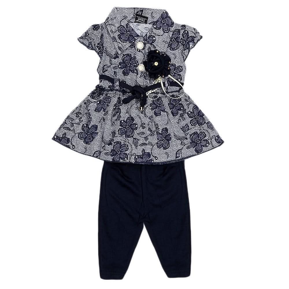 Newborn Girls Fany Frock - Navy Blue - Navy/Blue - test-store-for-chase-value