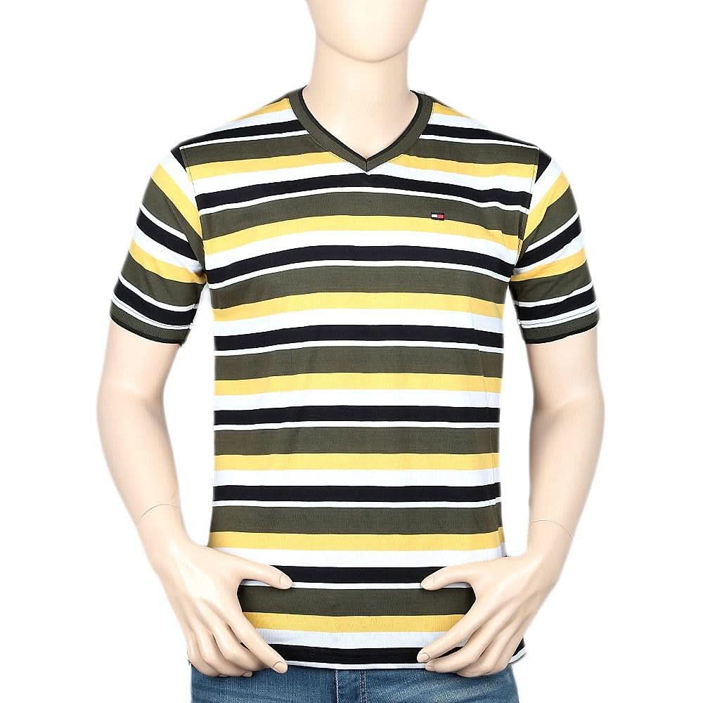 Men's V-Neck Half Sleeve T-Shirt - Multi - test-store-for-chase-value