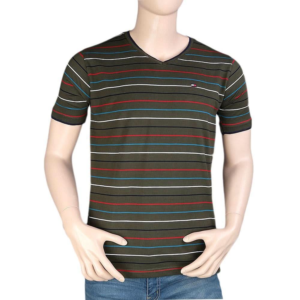 Men's V-Neck Half Sleeve T-Shirt - Multi - test-store-for-chase-value