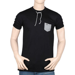 Men's Round Neck Half Sleeve T-Shirt - Black - test-store-for-chase-value