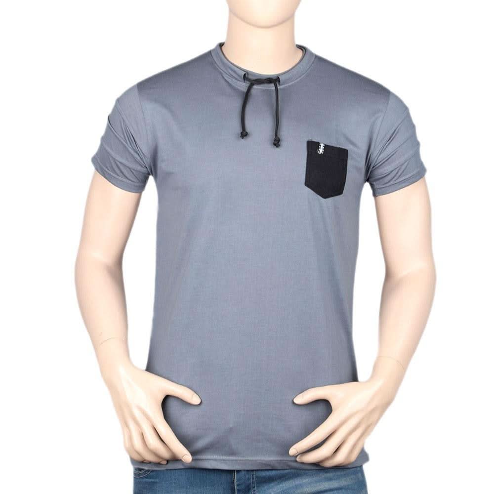 Men's Round Neck Half Sleeve T-Shirt - Grey - test-store-for-chase-value