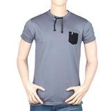 Men's Round Neck Half Sleeve T-Shirt - Grey - test-store-for-chase-value