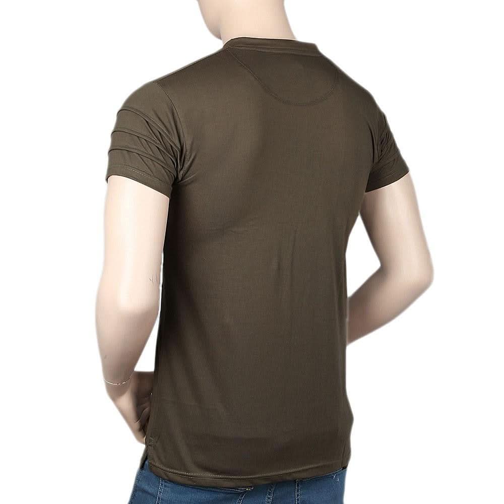 Men's Round Neck Half Sleeve T-Shirt - Dark Green - test-store-for-chase-value