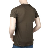 Men's Round Neck Half Sleeve T-Shirt - Dark Green - test-store-for-chase-value