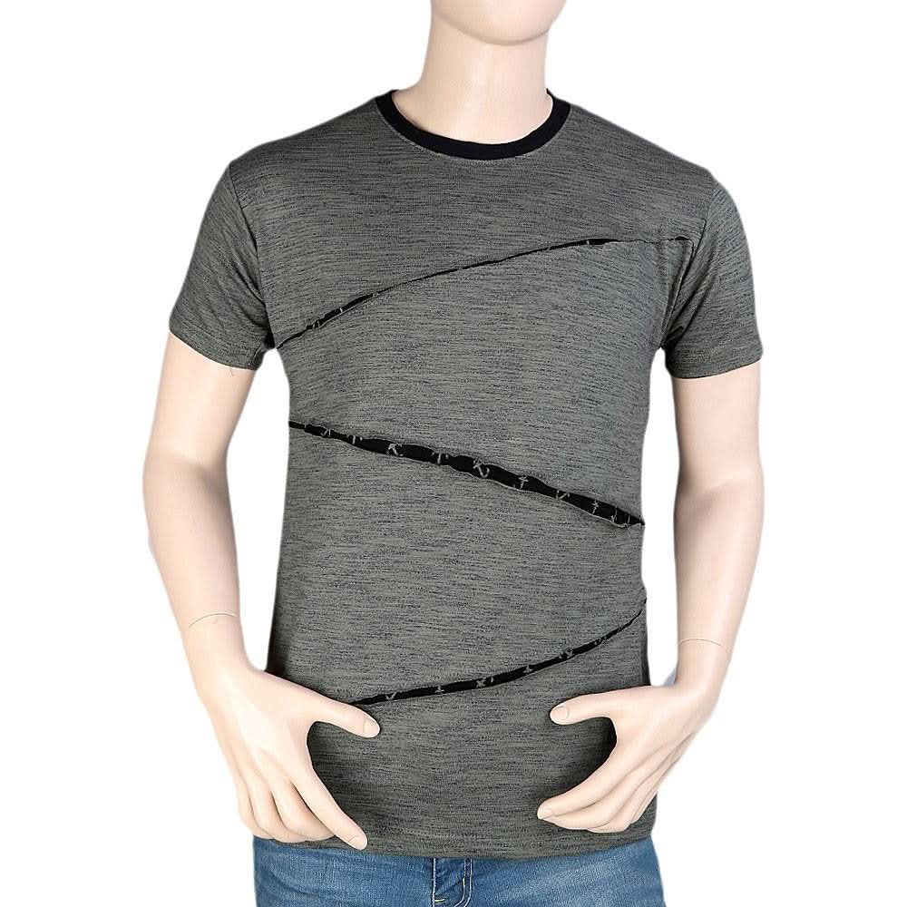 Men's Round Neck Half Sleeve T-Shirt - Dark Green - test-store-for-chase-value