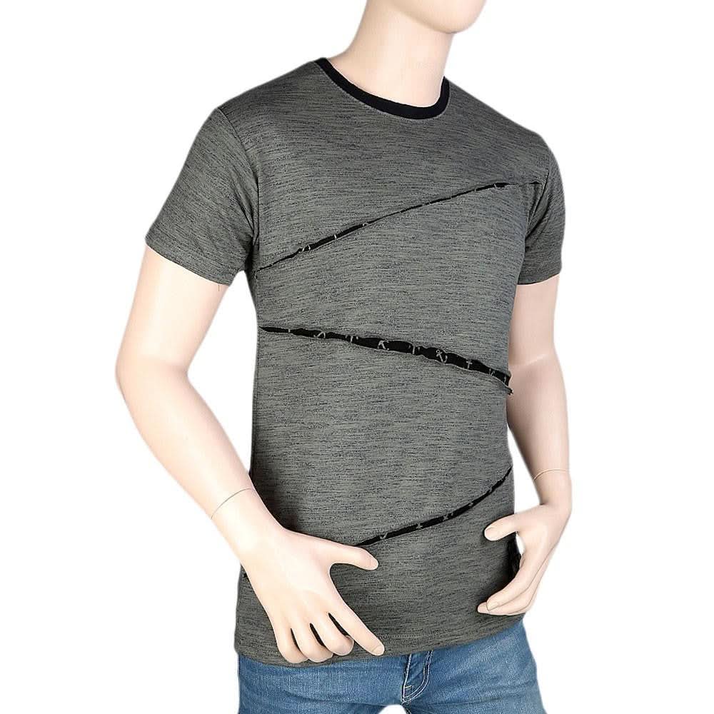 Men's Round Neck Half Sleeve T-Shirt - Dark Green - test-store-for-chase-value