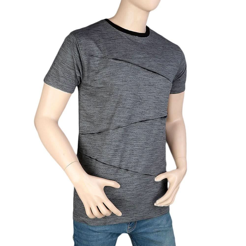 Men's Round Neck Half Sleeve T-Shirt - Grey - test-store-for-chase-value