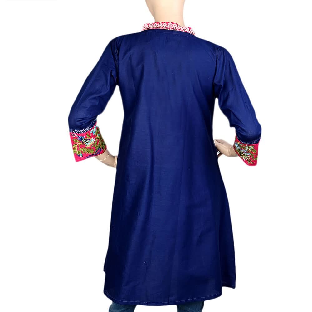 Women's Embroidered Short Kurti - Navy Blue - Navy/Blue - test-store-for-chase-value