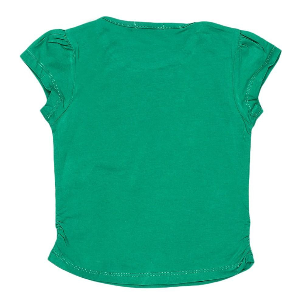Newborn Girls Half Sleeve Printed T-Shirt - Green - test-store-for-chase-value