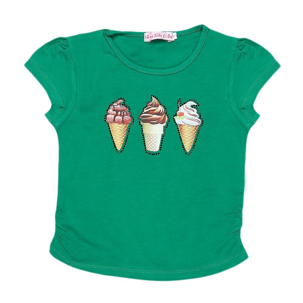 Newborn Girls Half Sleeve Printed T-Shirt - Green - test-store-for-chase-value