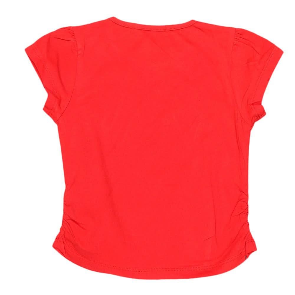 Newborn Girls Half Sleeve Printed T-Shirt - Red - test-store-for-chase-value