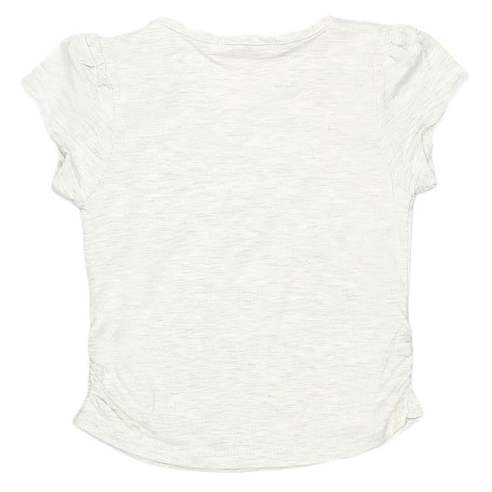 Newborn Girls Half Sleeve Printed T-Shirt - Light Grey - test-store-for-chase-value