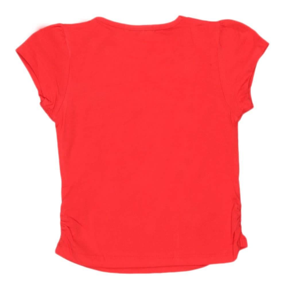 Newborn Girls Half Sleeve Printed T-Shirt - Red - test-store-for-chase-value
