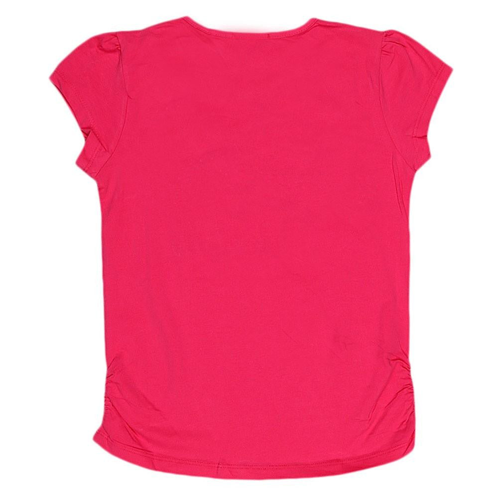 Girls Half Sleeve Printed T-Shirt - Pink - test-store-for-chase-value