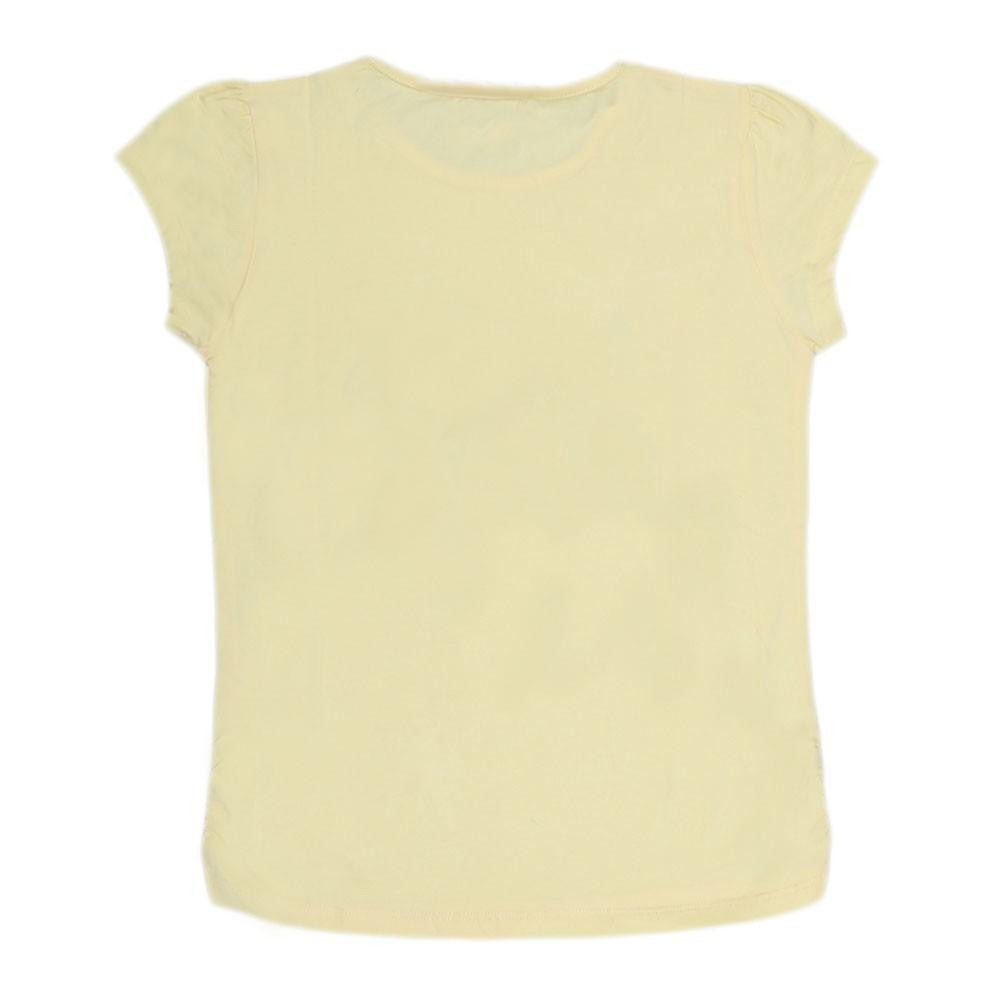 Girls Half Sleeve Printed T-Shirt - Yellow - test-store-for-chase-value