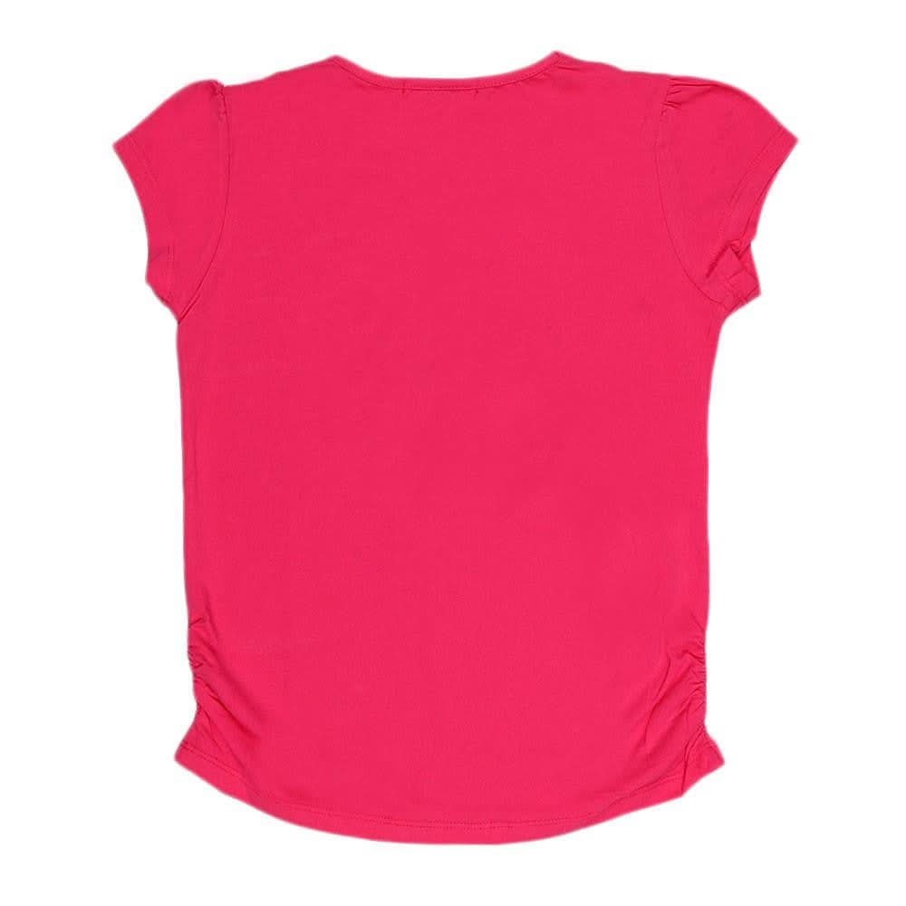 Girls Half Sleeve Printed T-Shirt - Pink - test-store-for-chase-value