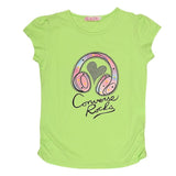 Girls Half Sleeve Printed T-Shirt - Green - test-store-for-chase-value