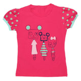 Girls Half Sleeve Printed T-Shirt - Pink - test-store-for-chase-value