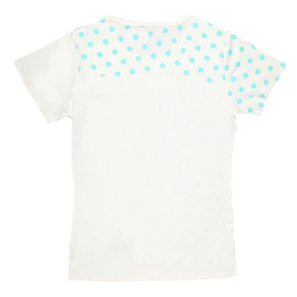 Girls Half Sleeve Printed T-Shirt - White - test-store-for-chase-value