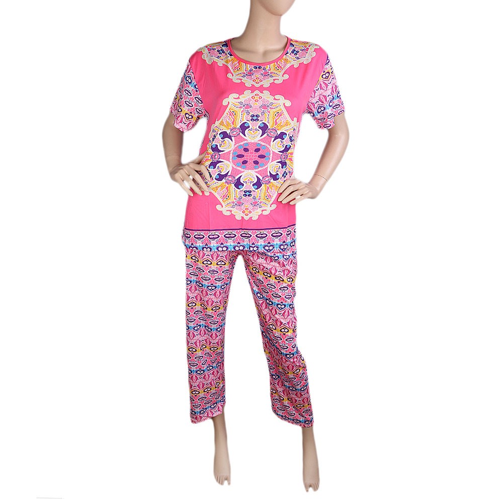 Women's 2 Piece Night Suit - Pink - test-store-for-chase-value