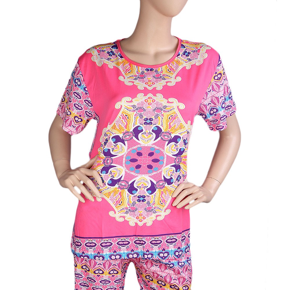 Women's 2 Piece Night Suit - Pink - test-store-for-chase-value