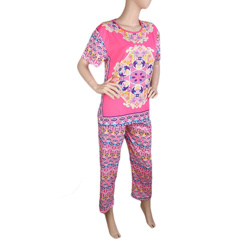 Women's 2 Piece Night Suit - Pink - test-store-for-chase-value