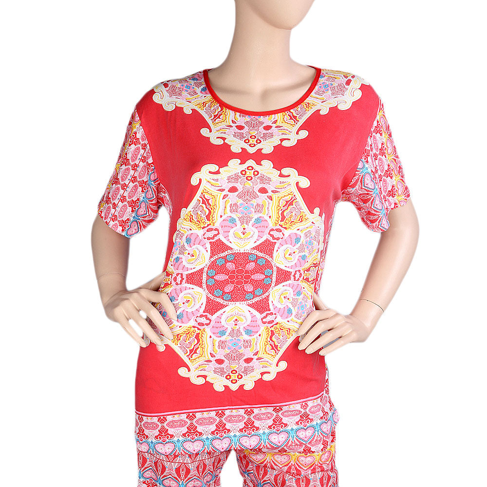 Women's 2 Piece Night Suit - Red - test-store-for-chase-value