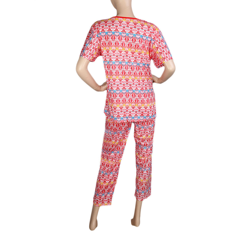 Women's 2 Piece Night Suit - Red - test-store-for-chase-value