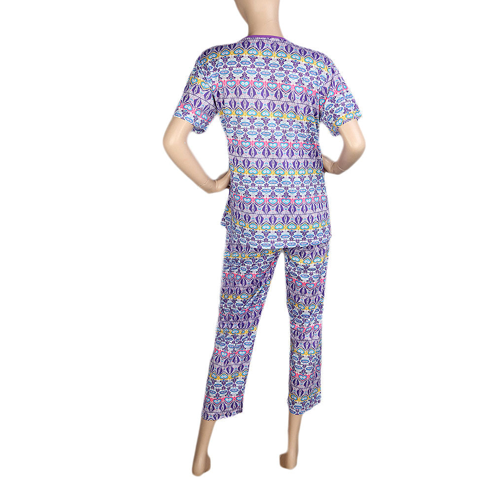 Women's 2 Piece Night Suit - Purple - test-store-for-chase-value