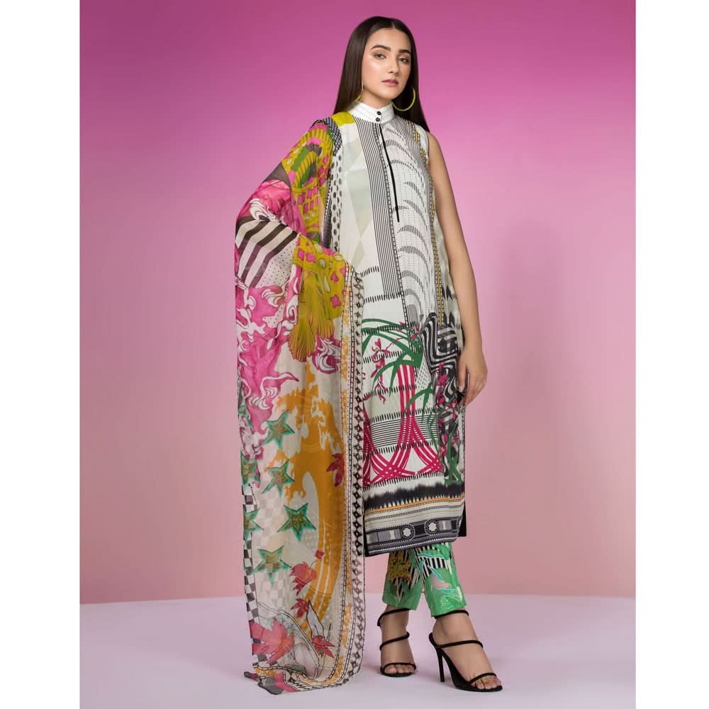 Sapphire Thunder Clap 3 Piece Lawn Suit - test-store-for-chase-value