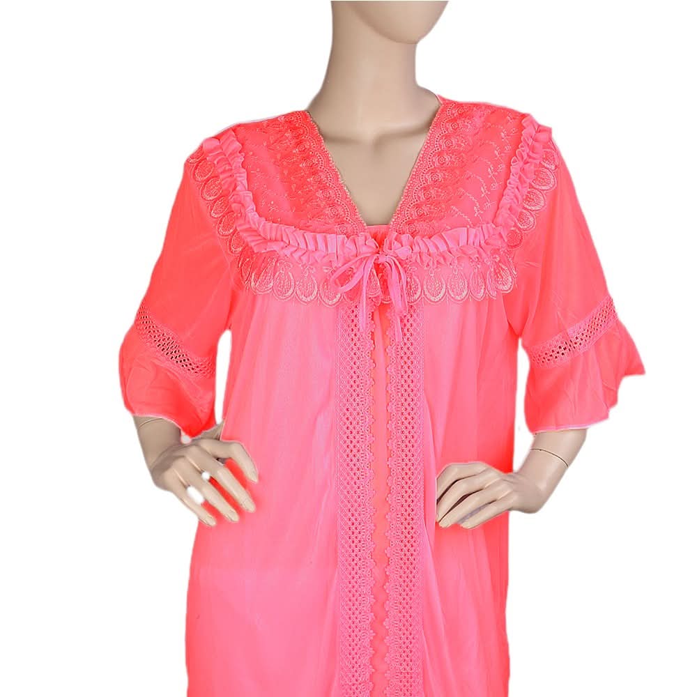 Women's Nighty 2 Pcs Set - Pink -  Pink - test-store-for-chase-value