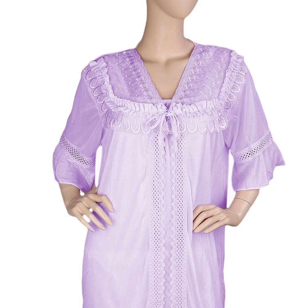 Women's Nighty 2 Pcs Set - Purple -  Purple - test-store-for-chase-value